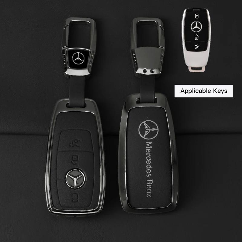 FIQ4 Hot 2025 Leather Car Key Full Case Protection Cover Shell Holder For Mercedes Benz AMG W204 W205 W203 W210 W211 W212 W124 W126 W