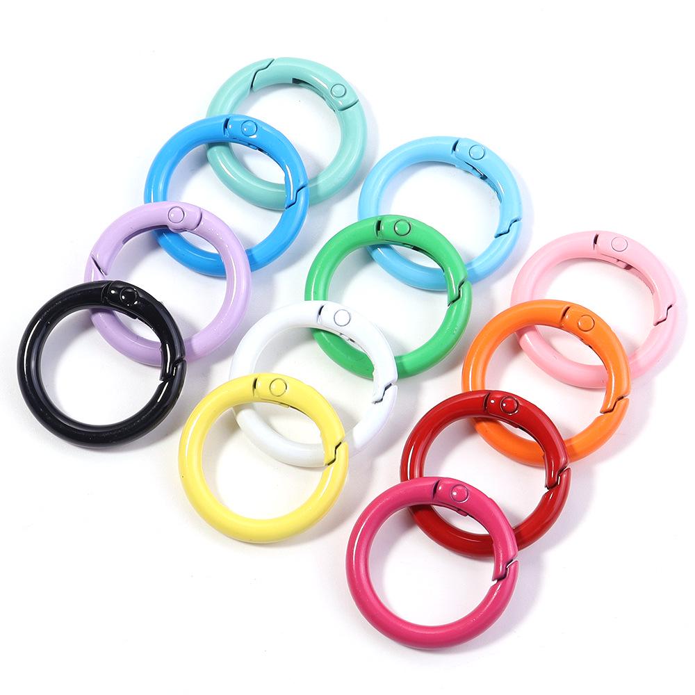 Colored Zinc Alloy Enamel O-Ring Keychain Bag Accessory