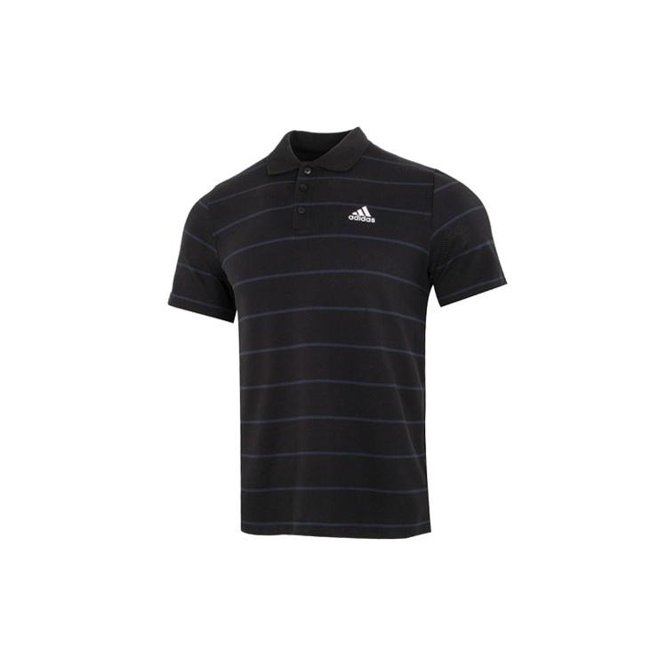 adidas Fi Stripe Polo Athleisure Casual Sports Short Sleeve Polo Shirt Black Men s HE7433 S