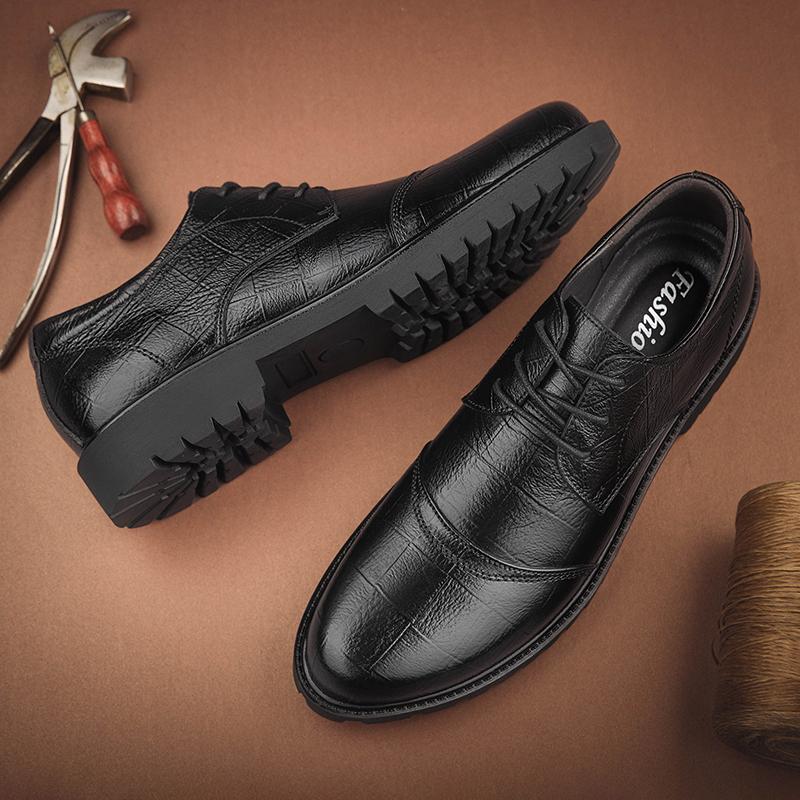 Britský styl Škola Luxusní Obuv Pánské Boty Dospělý Ležérní Kožené Šněrovací Chůze Luxusní Gentleman Oxfordské boty pro Muže