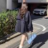 Korean chic autumn new retro British style stand-up collar design sense niche loose long-sleeved trench coat women