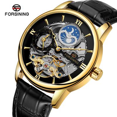 Men's Fashion Casual Hollow Moon Phase Automatic Mechanical Watch SLZe229-w