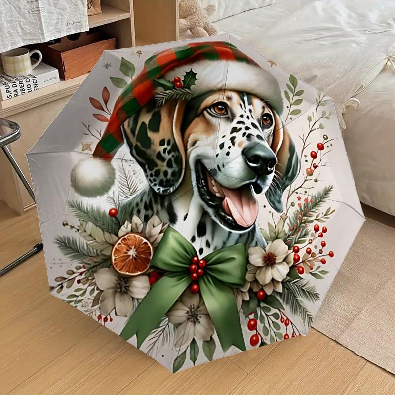 

1pc Christmas Dog Automatic Folding Umbrella, 8 Ribs Iron Frame, Suitable for Outdoor Travel and Daily Use yy251120192