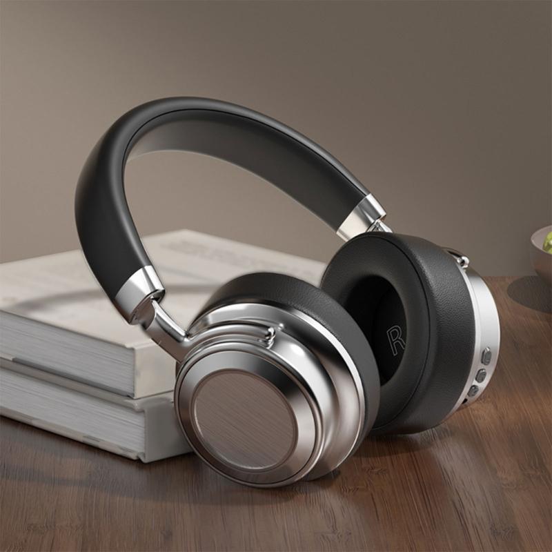 Wireless Bluetooth-compatible Headphone Stereo Over Ear Headphone with Microphone Foldable Headphone for Travel