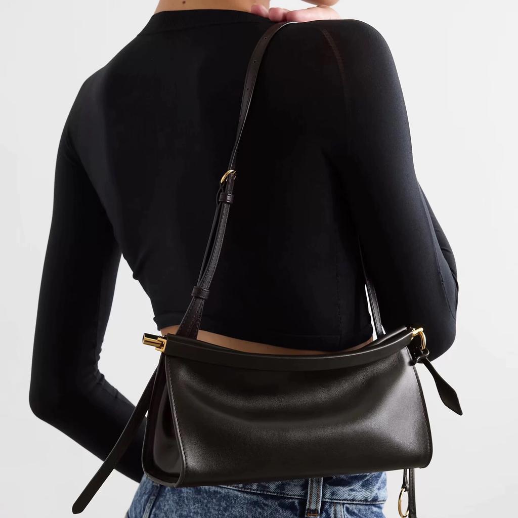 French niche design minimalist style cowhide shoulder armpit bag commuting simple fashion versatile women's fashion baguette bag