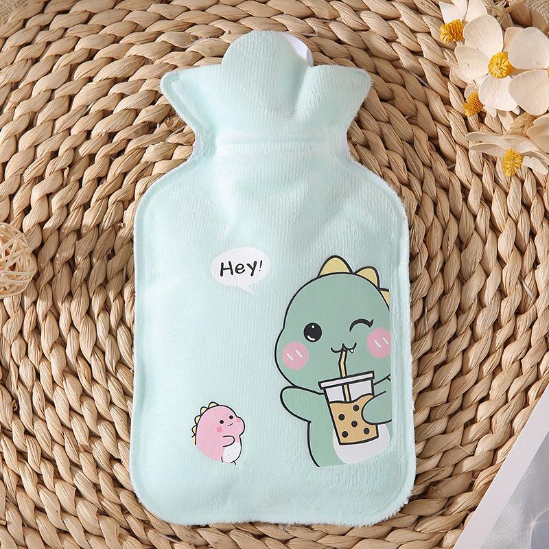 Cartoon Flannel Anti-Scalding Hot Water Bottle - Portable and Refillable for Students and Babies
