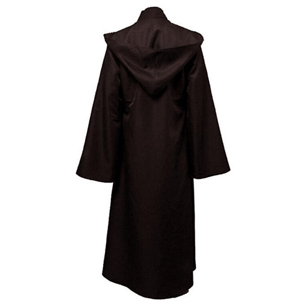 Halloween Cloak Soft Unisex Hooded Long Shirt Black Robe Witch Cape Cosplay Wizard Costume Prop Party Supplies Holiday Decor