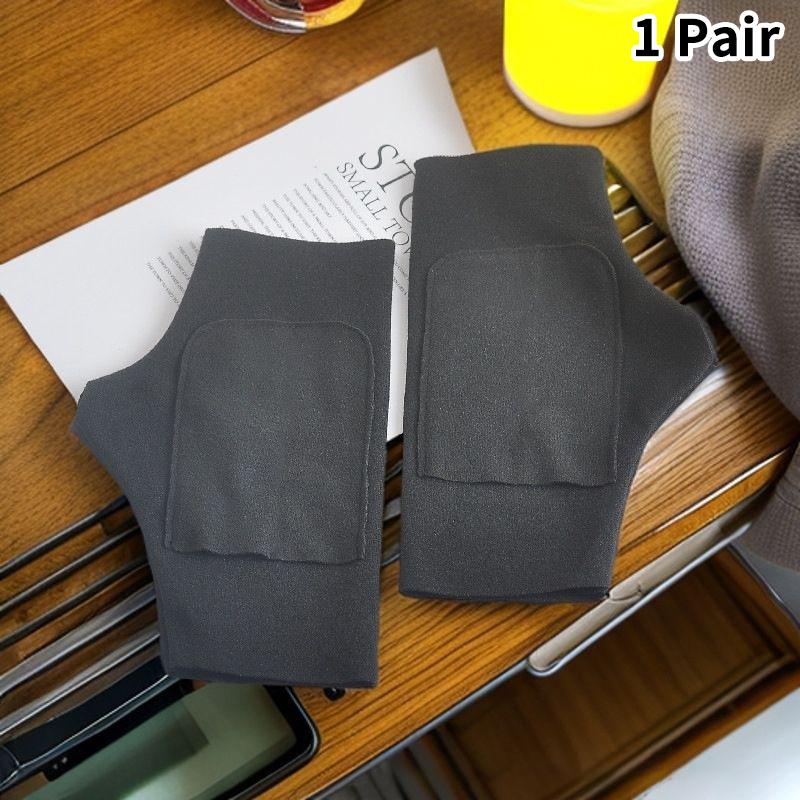 1 Pair Warm Women Fingerless Gloves Soft Solid Color Half Finger Gloves Touch Screen Velvet Mittens Winter Pocket Design