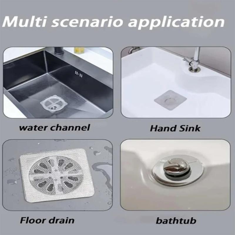 10pcs Floor Drain Stickers Bathroom Hair Filter Hair Net Bathroom Drain Filter Kitchen Anti Clogging  Anti Cockroach Bugs