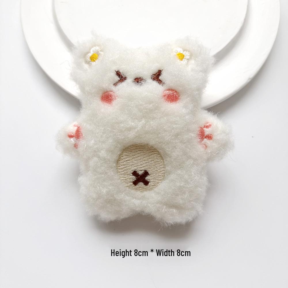 Cartoon Plush Little Bear Pendant Brooch - Cute Doll Decoration for Student Bags