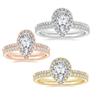 European & American S925 Teardrop Zircon Combination Ring Pear-Shaped Set Simulated Diamond Ring