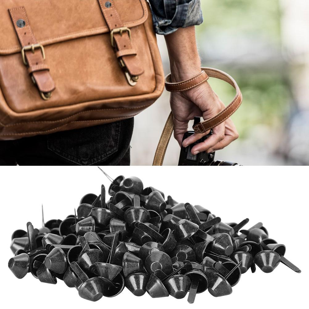 200Pcs Flat Feet Studs Gun Black DIY Leather Luggage Bags Handbags Craft Accessories 12mm