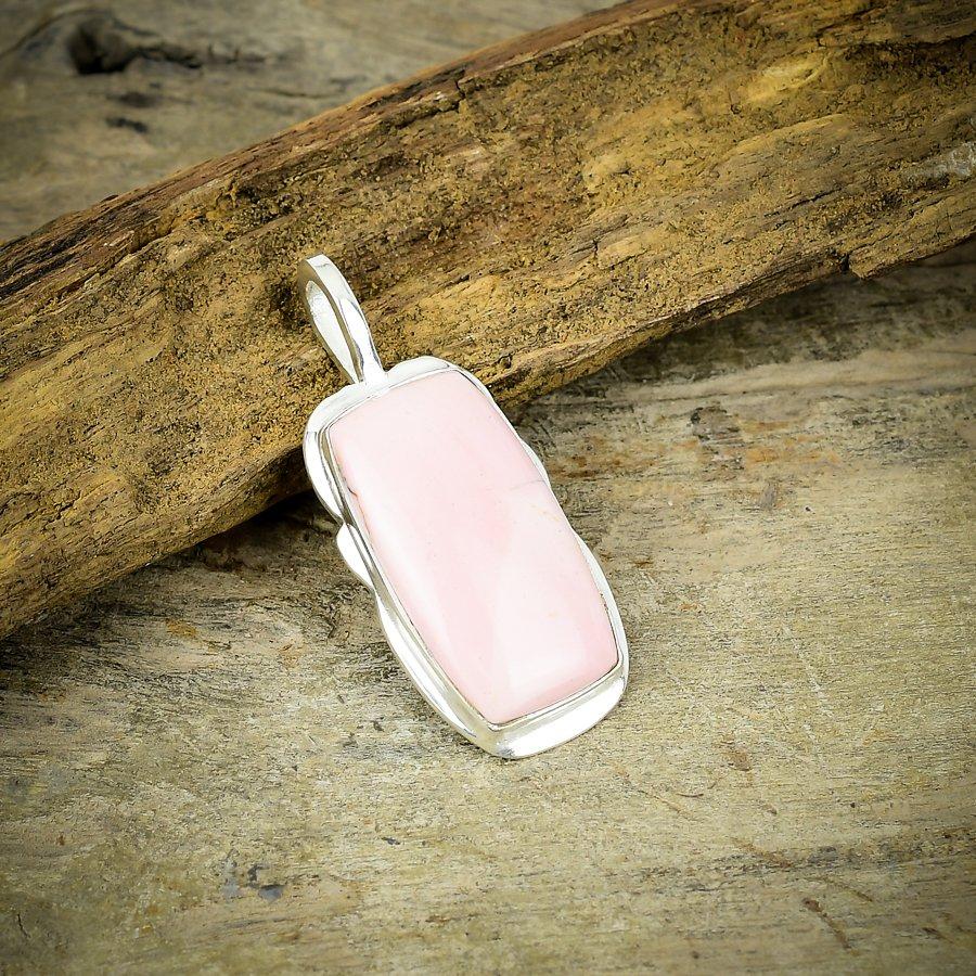 

Pink Opal Gemstone Handmade 925 Sterling Silver Jewelry Pendant 1.97 M-106