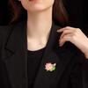 Flower Gods Brooch, Metal Pin Badge with UV Printed, Peony Plum Blossom Design Lapel Pin for Hanfu And Chinese Style Wear