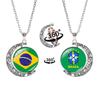 2026 World Cup Flag Emblem Double-Sided Crescent Pendant Necklace