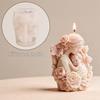Mother'S Day Silicone Cylinder Candle Mould Non-Toxic Flower Child Mould Handmade 3D Flower Candle Moulds for Dishwashers Washe