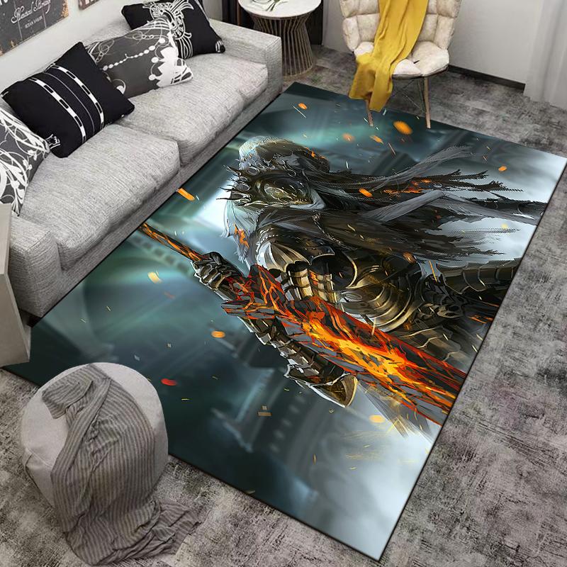 15 dydžių žaidimo DARK-SOULS rašto kilimas svetainei, vonios kambario kilimėlis, kūrybiškas lauko kilimėlis miegamajam, namų dekoras