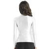 M-XL Women's Glossy Yoga Top: O Neck Long Sleeve Solid Color Slim Fit Breathable T-Shirt for Athletic Wear