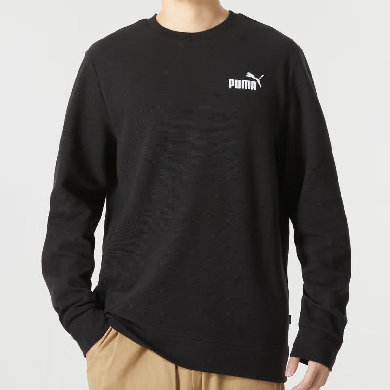 Puma Logo Print Sports Running Casual Crew Neck Sweatshirt Men sweatshirt Black 678438-01