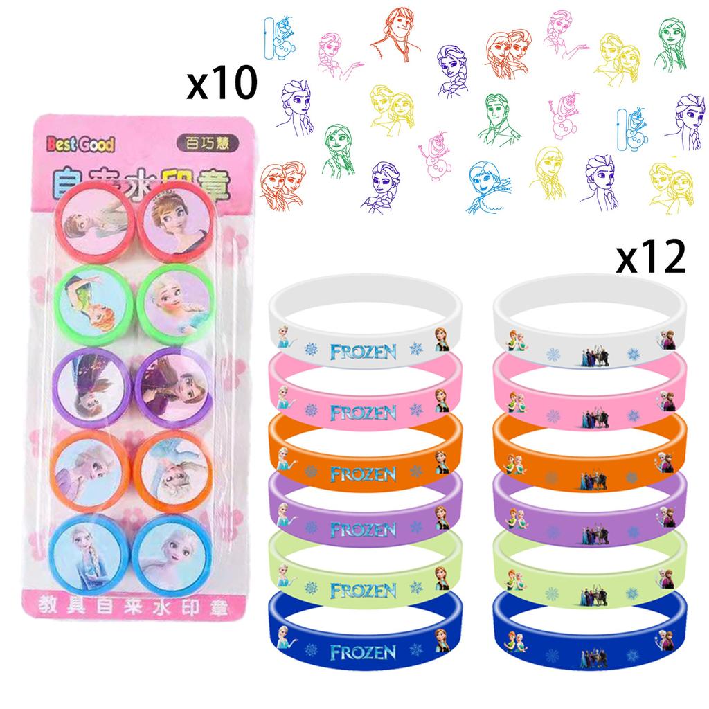 Frozen Feest Bedankjes Benodigdheden Anna Elsa Prinses Feest Souvenir Postzegels Stickers Klaparmbanden Cadeaus Kerst Feest Decoraties