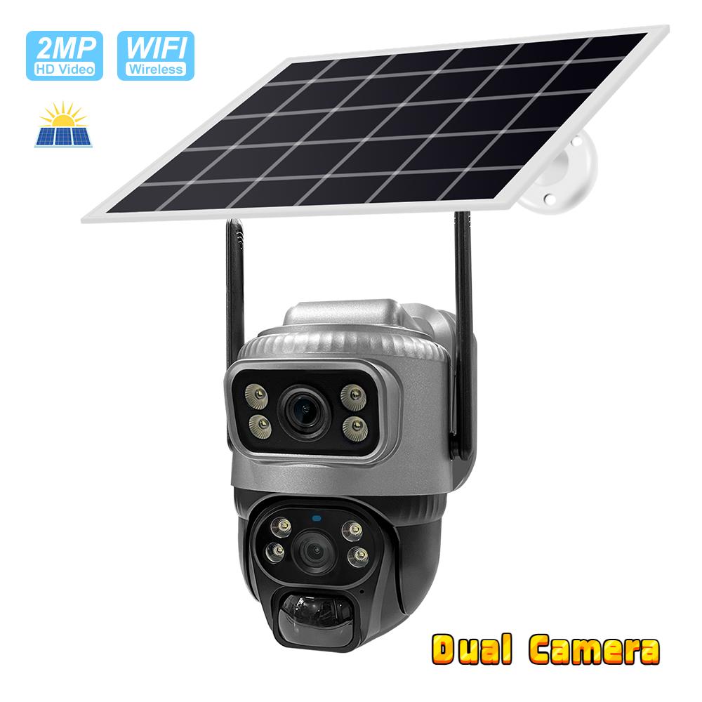 Single/Binocular Solar Surveillance Camera WiFi/4g Wireless Connection Waterproof Night Vision High-definition Security Monitoring