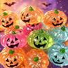 Halloween Squishy Pumpkin Toy Transparent Glitter Stress Relief Fidget Toy Cute Ghost Pumpkin Squeeze Toy Halloween Party Decor