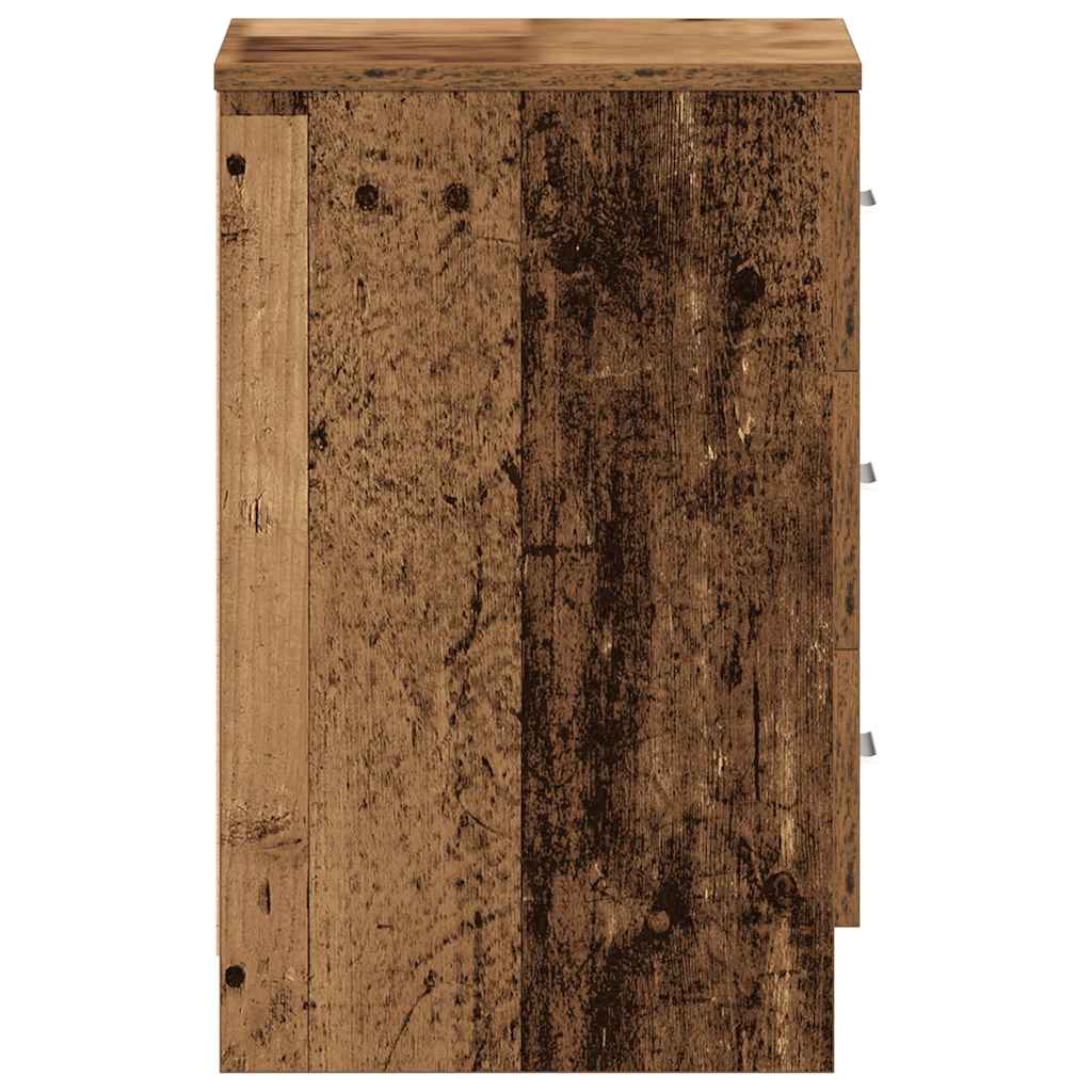 Nightstand with Vintage Wood Look 38 X 35 X 55 Cm Engineered Wood