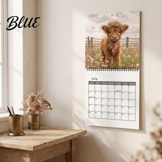 Desk Calendar for Farmhouse Animal Cow Wall 2027 Highland Home Office Calendar Funny Rustic New