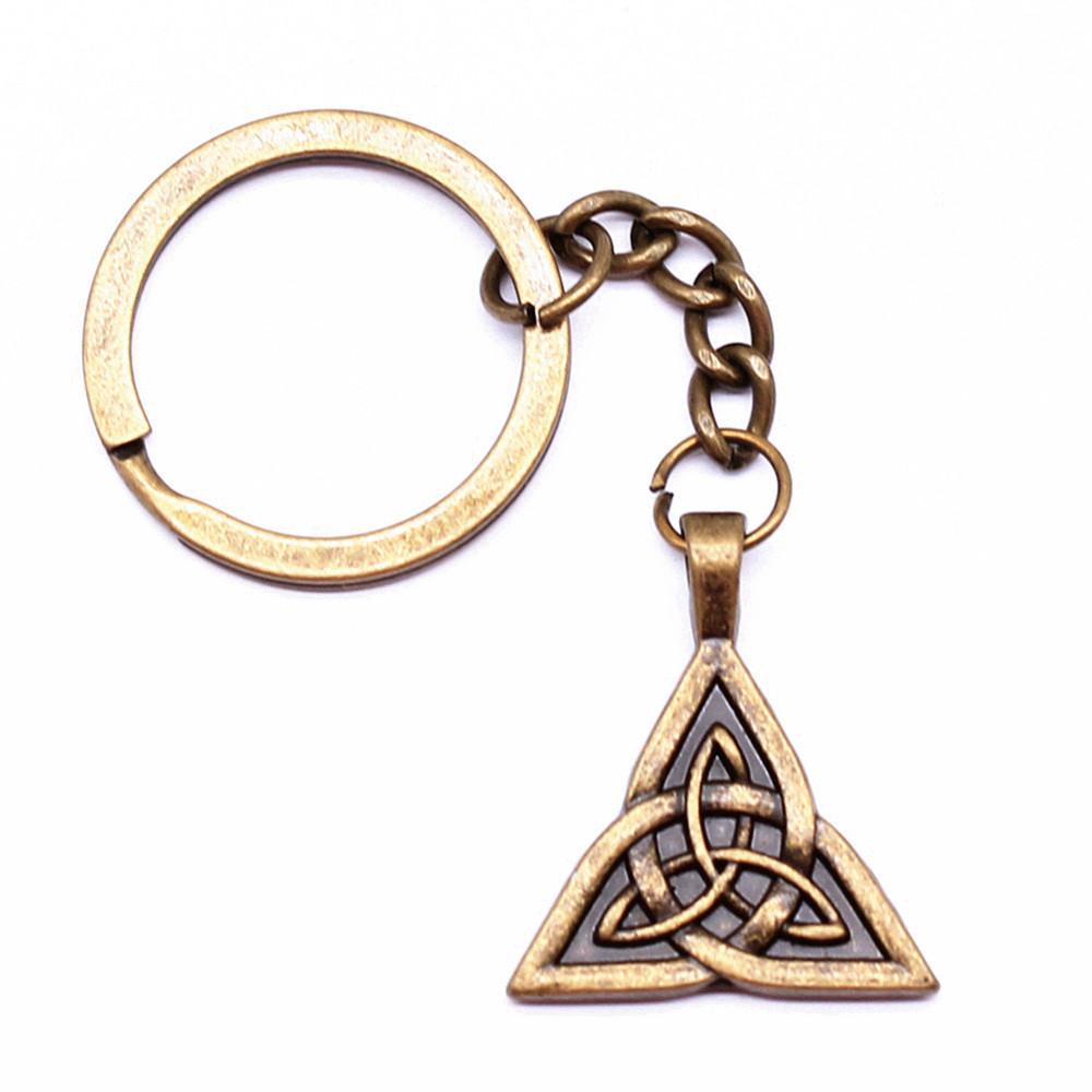 Celtic Knot Charm Hexagram Keychain Irish Amulet Key Ring 28mm Ring