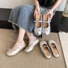 Small Inner Female Summer Baotou Mary 2025 Spring Outer Wear New Silver Half Slippers Heightening Fashion Sandals
