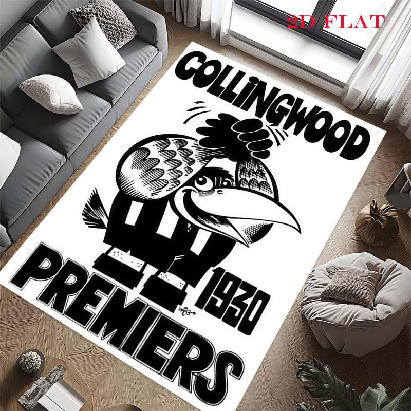 Collingwood Magpies Carpet Rug for Living Room Bedroom Home Sofa Decoration,Kids play Nonslip Floor Mat
