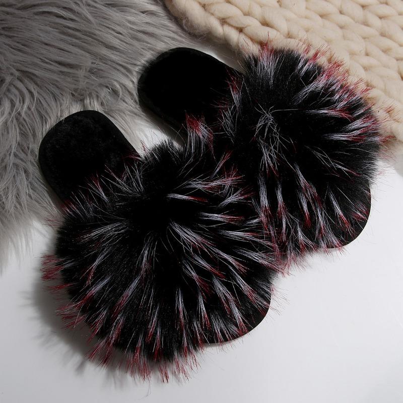 Plus Size Gosedjursplatta Höst Ny Rund Tå Öppen Tå Mjuk Sula Halkfri Slitstark Flip-flops