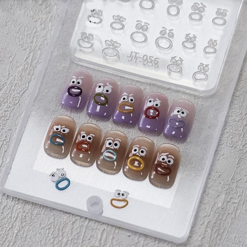 Flower Nail Art Silicone Mold 3D Butterfly Embossing Gel Print Stencil Nail Carving Template Tool for DIY Nail Art Decors