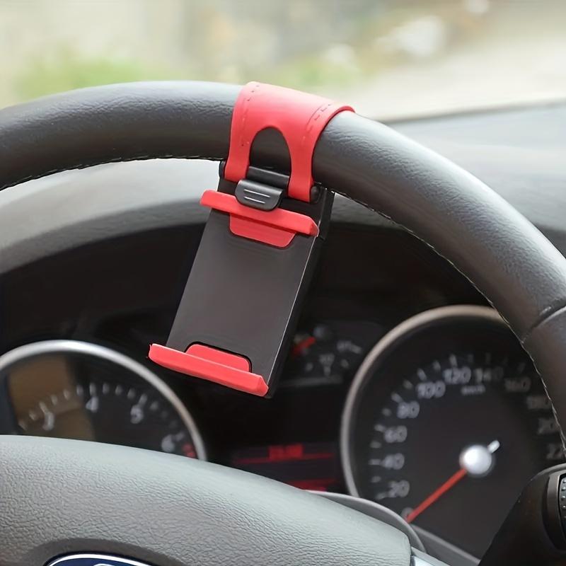 1pcs Car Phone Holder Mounted On Steering Wheel Cradle Smart Mobile Phone Clip Mount Holder Car Accessories Interior Mounts