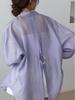 Yuoku Sheer Summer Long Loose UV Lightweight Shirt with Back Sun Shiny Sheer One Size Fits Women's Shirt, Blouse, Sleeve, Fit, Casual, Protection,