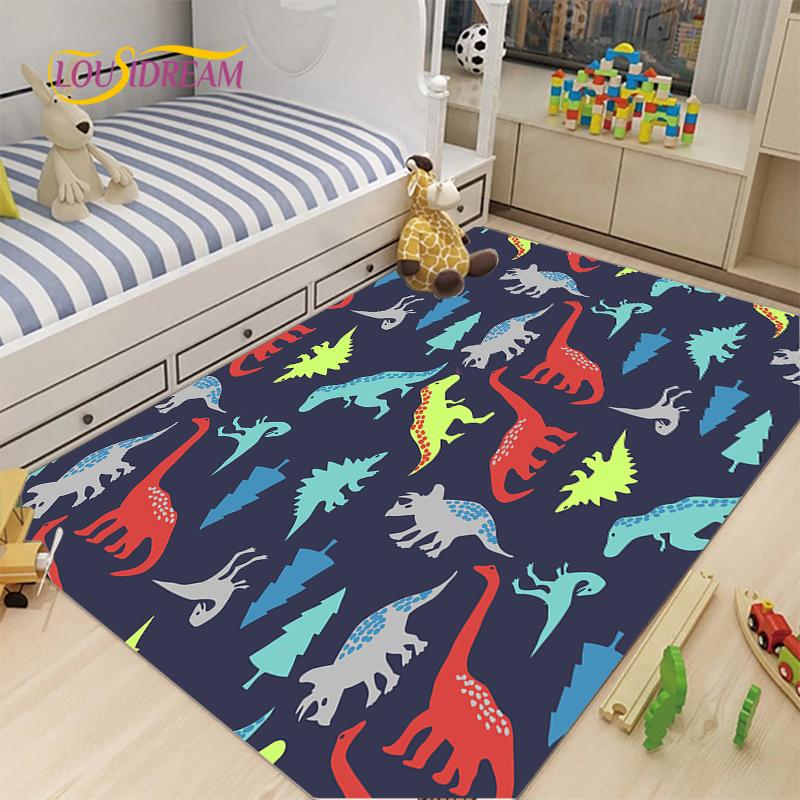 Cute Cartoon Dinosaur Carpet for Living Room Bedroom Rugs Kitchen Kids Door Unslip Floor Mat Birthday gift photography props Rug