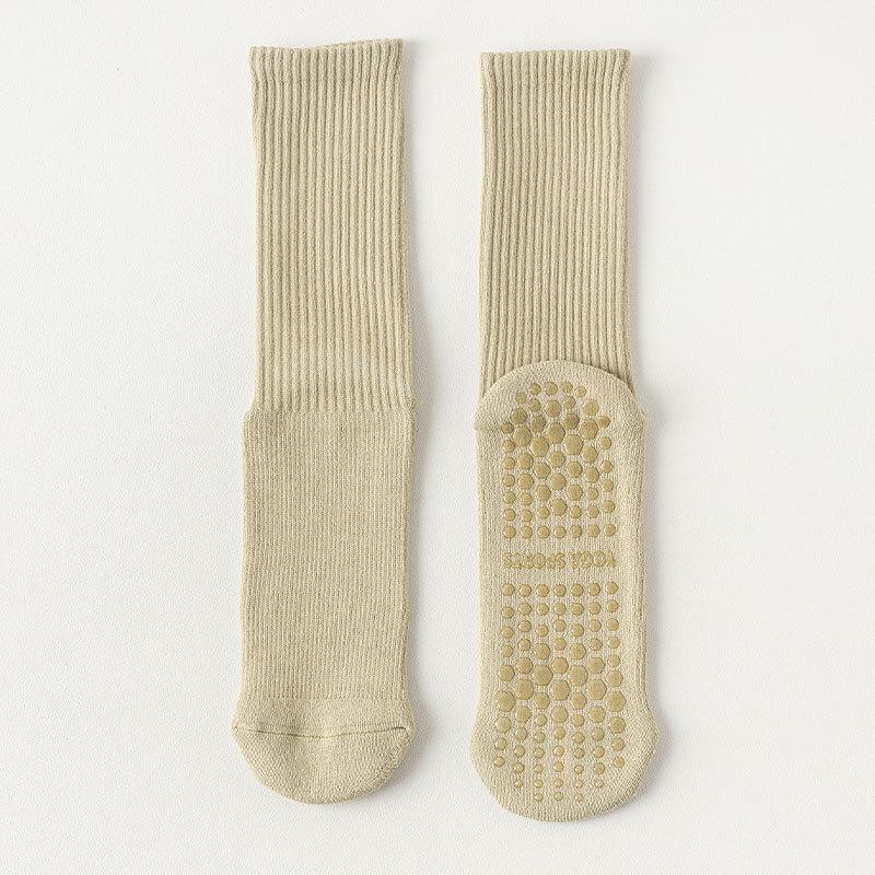Women's Non-Slip Mid-Calf Yoga Socks - Thick Terry Pilates Fitness Socks