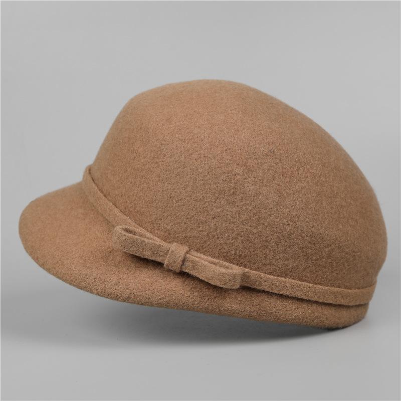 Ji Wool, Mother Equestrian Hat, Women'S High-End Bow, Elegant Retro Small Fragrant Cap.
