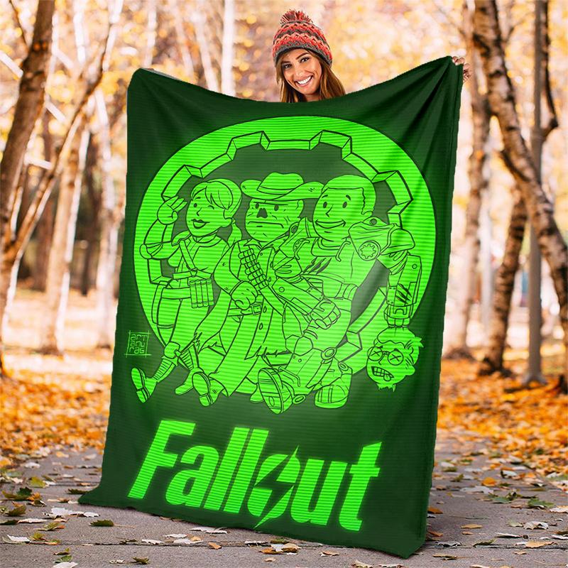 Vault-Tec Flannel Blanket Soft All-Season Throw, Design for Camping, Car Travel, Hiking Sofa, Bed, Office Perfect Gift for Parties