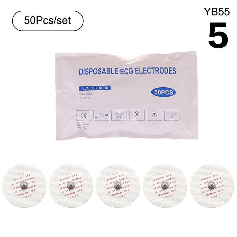 Multi Sizes Adult 50 PCS White Non-woven Fabrics Disposable ECG Electrodes Medical Electrode Patch Nonwoven ECG Electrode Pads