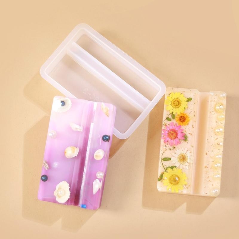 Desktop Phone Support Silicone Casting Mold Cellphone Holder Making Epoxy Mould Home Office Decoration Desk Accessories