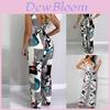 Elegant Multicolor Women Strappy Wide Leg Long Playsuit With V-neck Design