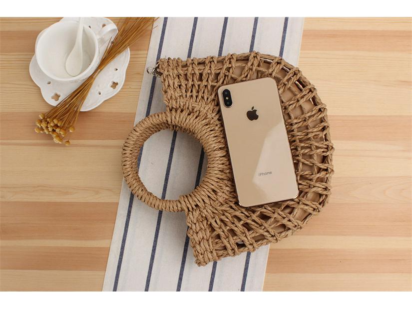 Minimalist Half-Moon Handmade Woven Beach Bag