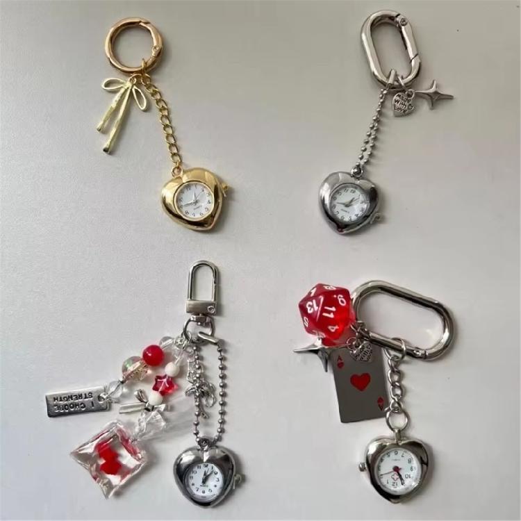 Vintage Inspired Mechanical Keychain Pendant Retro Alloy Pocket Watch Charm For Bags Keys Jewelry Accessory