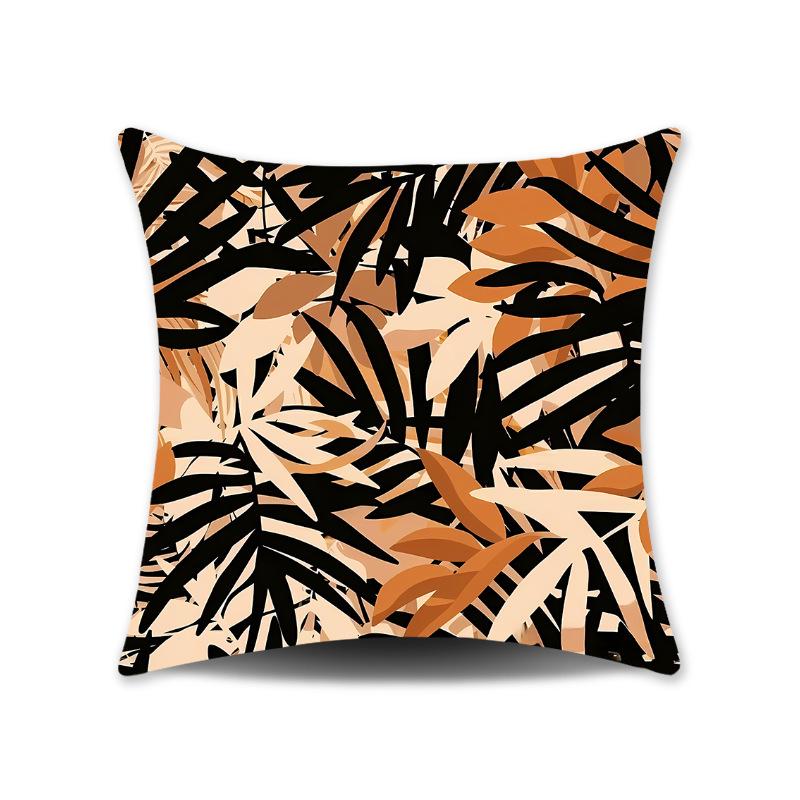 Green Leaves Plush Cushion Cover for Sofa or Bedroom