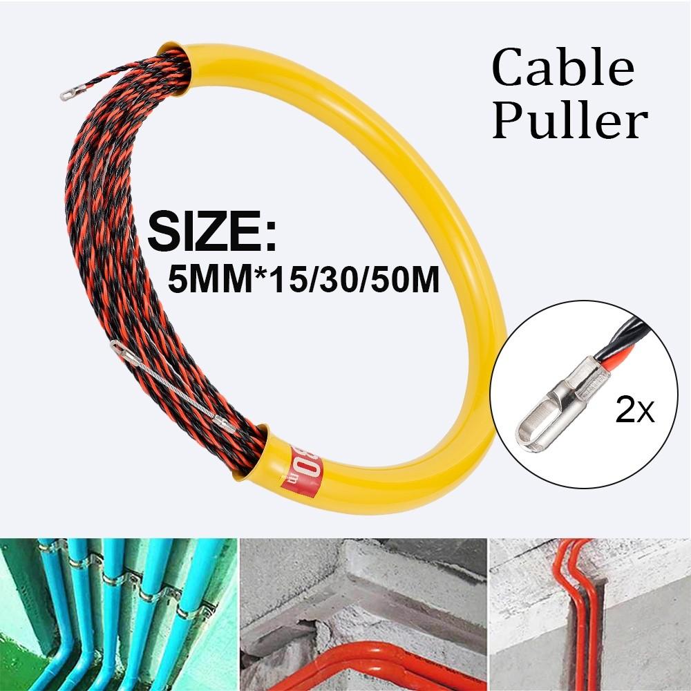 30/50M Cable Wire Puller Duct Snake Rodder Conduit Fish Tape Reel Cable Installation Tool Electrician Threading Device