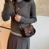 Leather Velvet Bag Women'S Bag Trend Casual Fashion Leopard Print Small Square Bag Messenger Bag