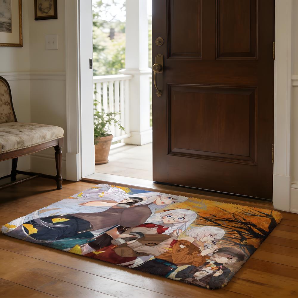 AAzur Lane Floor Mat Soft Flannel Absorbent Mat Non-Slip Rug Home Bedroom Bathroom