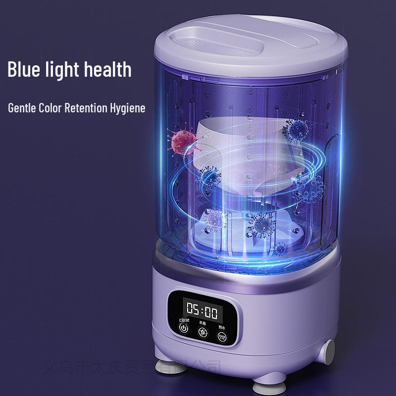 Portable Wireless Mini Washer with Wash & Dehydrate Functions for Underwear, Socks, and Small Items