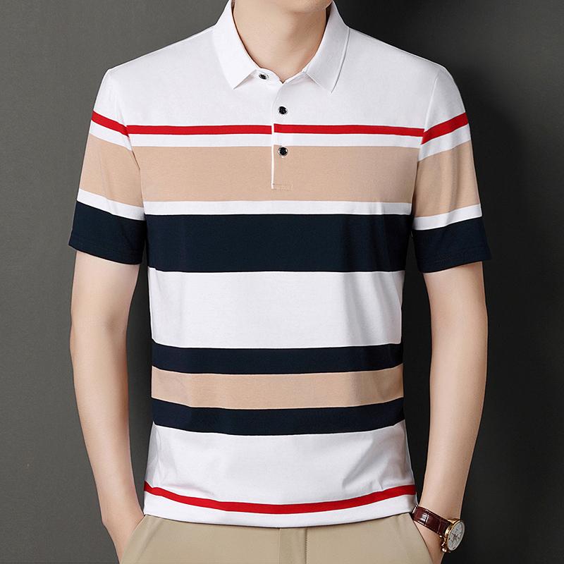 

Summer Solid Color Men s Short Sleeved T-shirt Thin Business Lapel Men s Polo Shirt XL білий